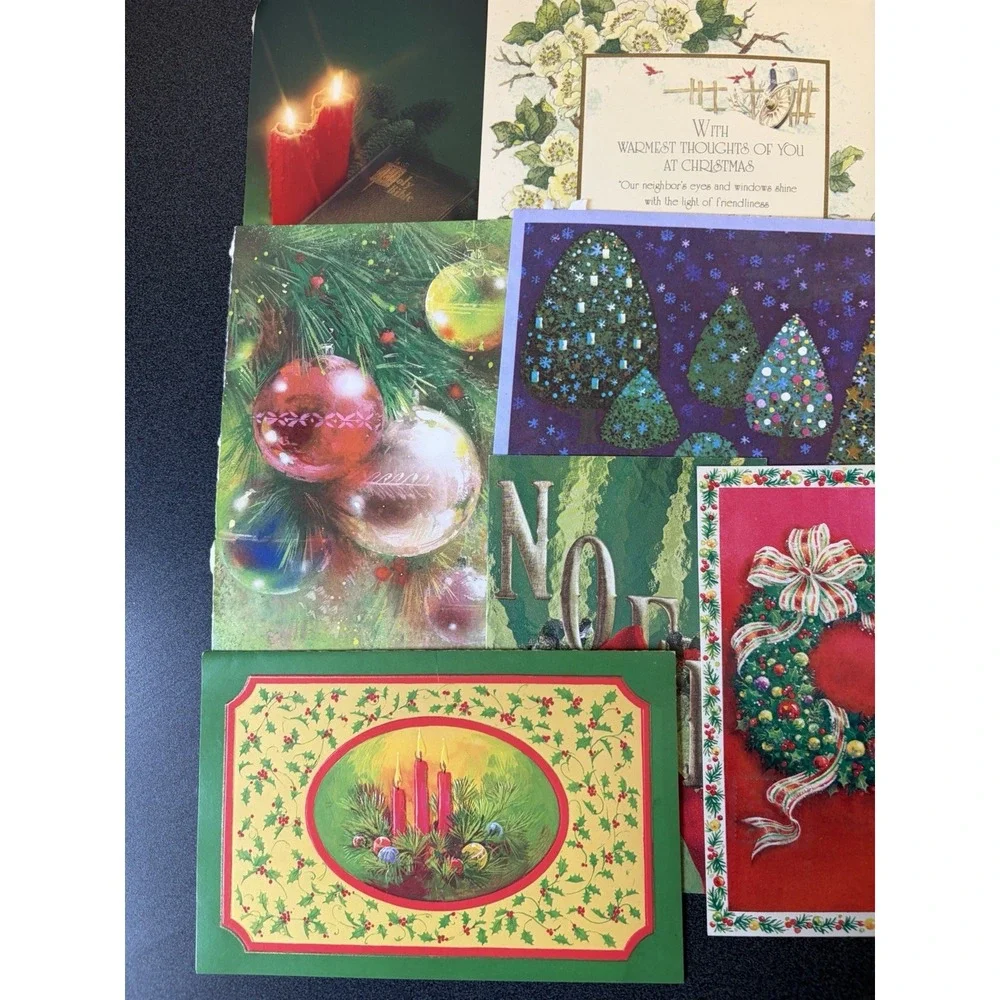 Vintage Christmas Cards Fronts ONLY Traditional Scrapbooking Decoupage Lot 50+